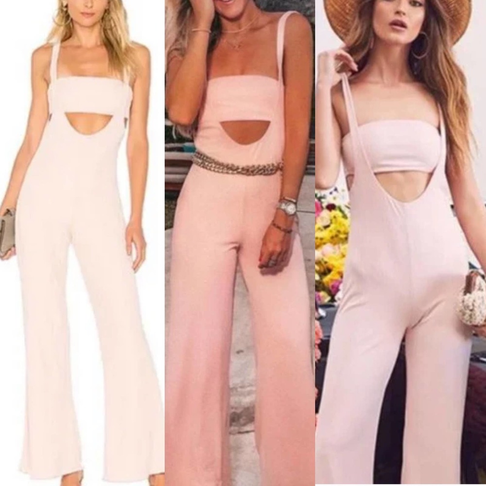 House of Harlow 1960 Blush Pink Cutout Jumpsuit